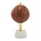 12" Brown Leather Handmade Stitched Globe with White Marble Base